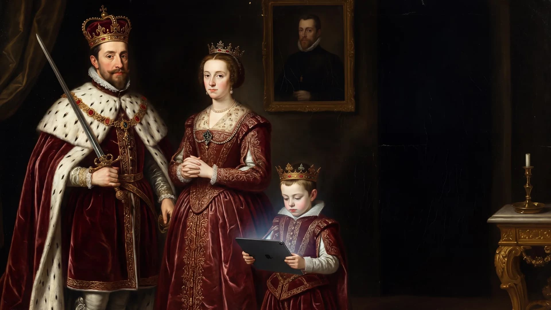 Renaissance-style painting with modern tech, representing the CodeYourDash community