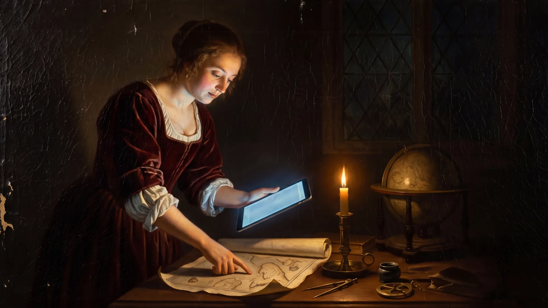 Renaissance-style painting with modern tech, representing the CodeYourDash community