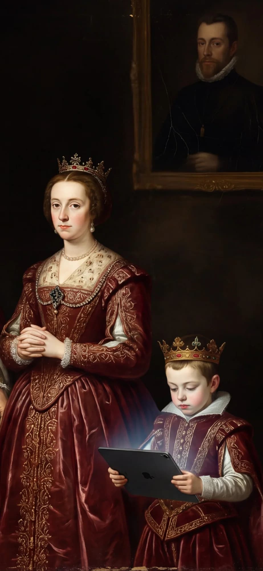 Renaissance-style painting with modern tech, representing the CodeYourDash community