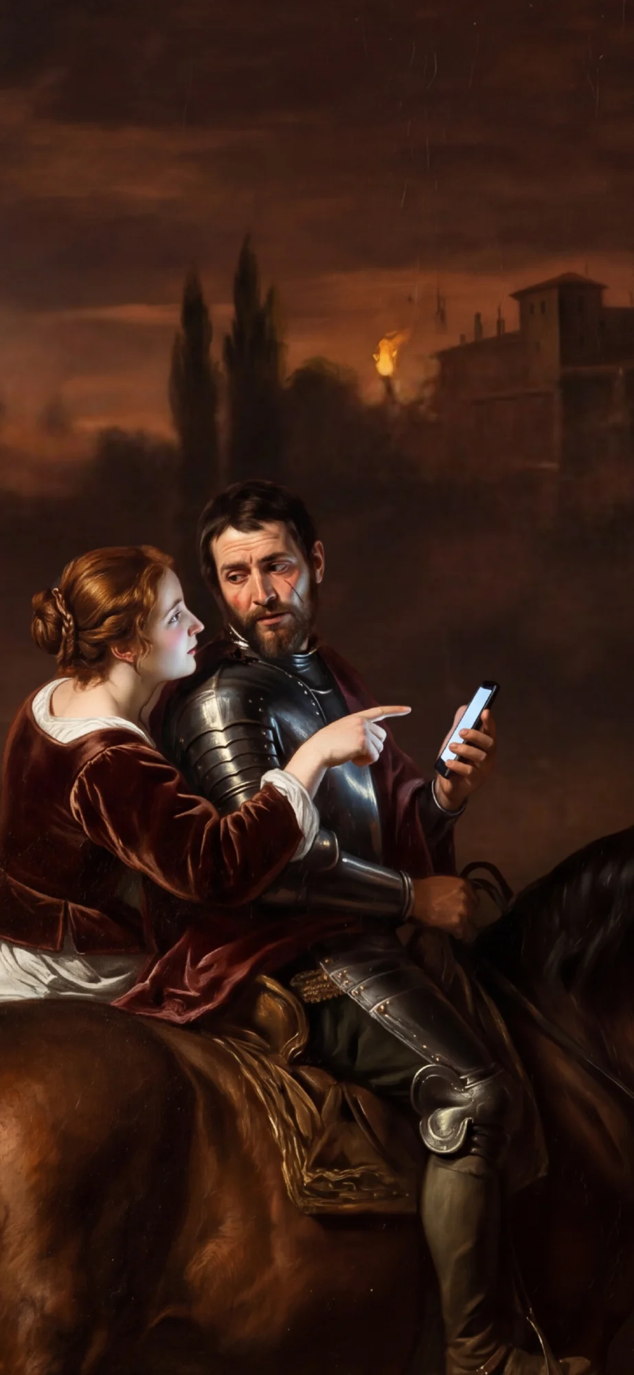 Renaissance-style painting with modern tech, representing the CodeYourDash community